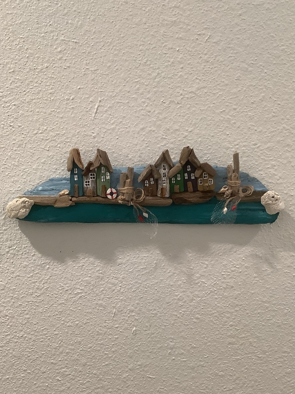 Driftwood Art, Driftwood Fishing Village, Driftwood Coastal Wall Art